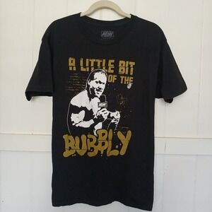 AEW Chris Jericho Shirt Little Bit of the Bubbly Tee Men's Large Wrestling Black